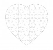 Пазл в форме сердца (магнитный)